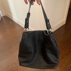 Lulu Dharma black woven tote